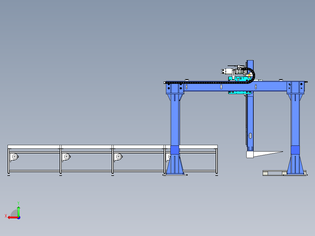 三轴龙门桁架码垛方案设计后视图