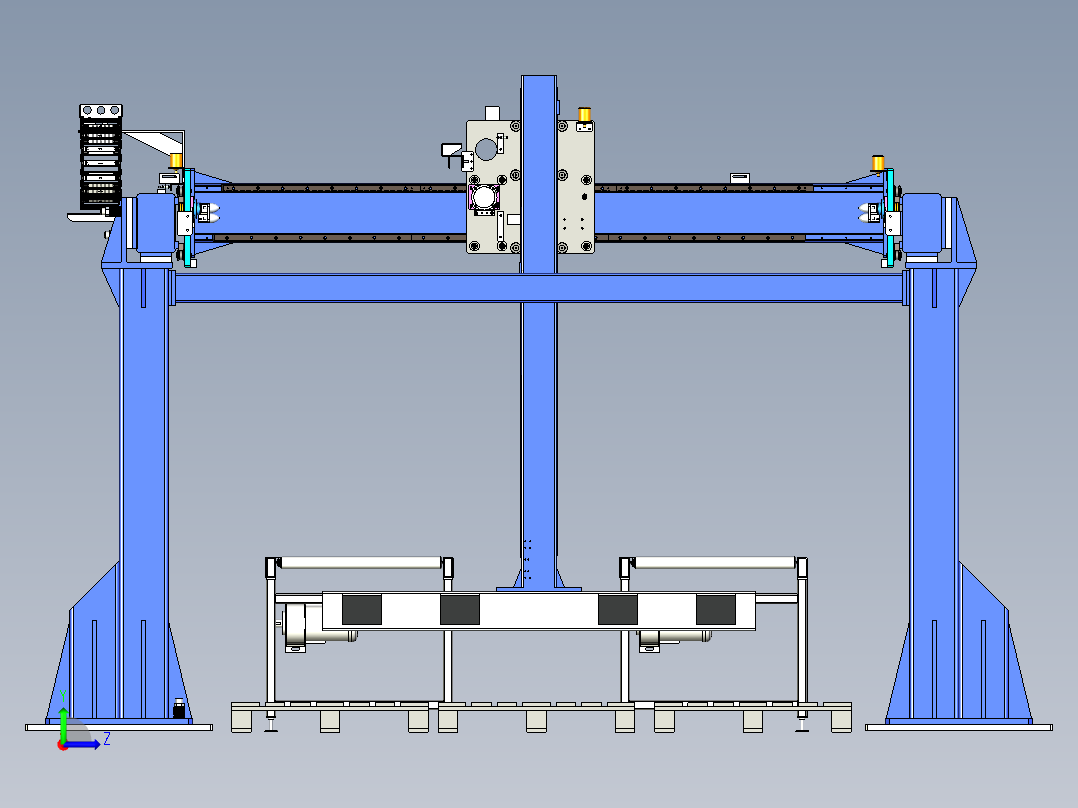 三轴龙门桁架码垛方案设计左视图