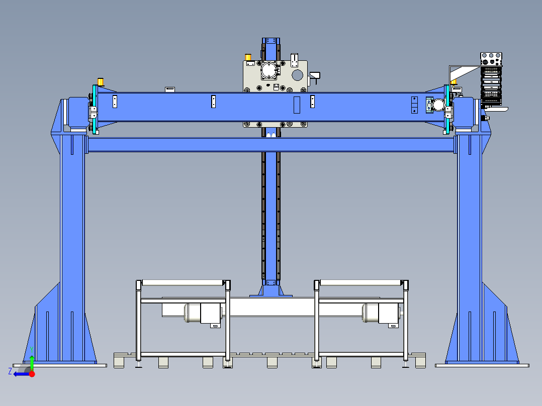 三轴龙门桁架码垛方案设计右视图
