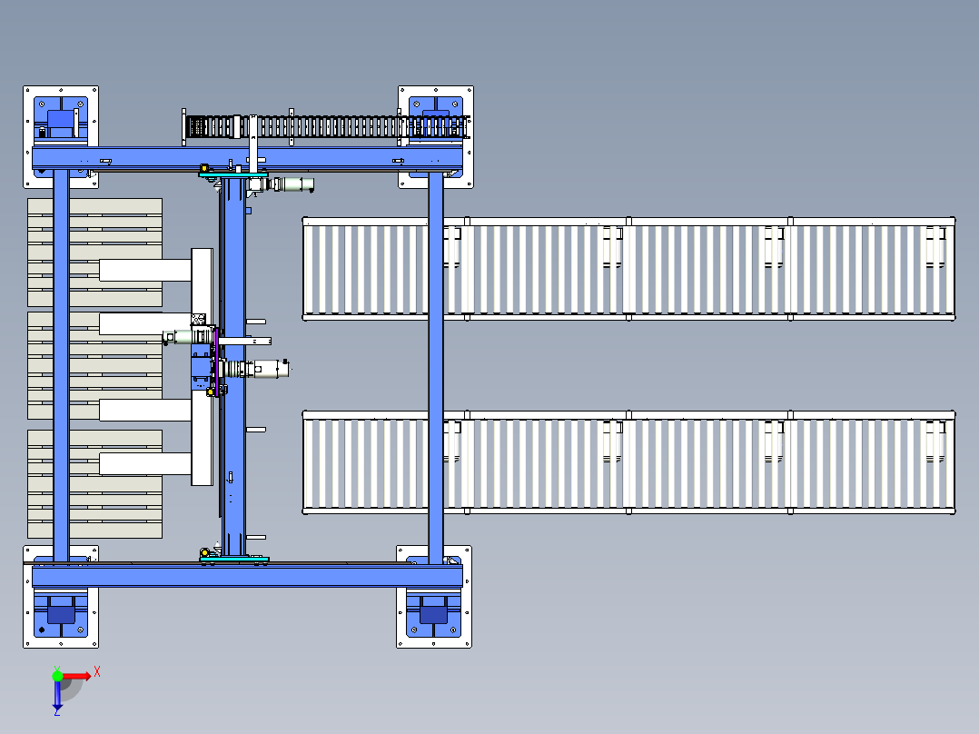 三轴龙门桁架码垛方案设计俯视图