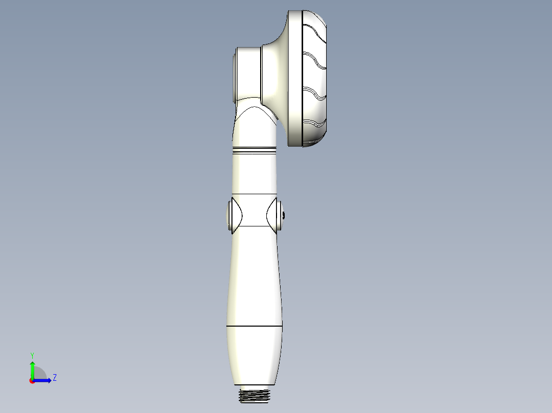 手持三挡增压可调流量360度旋转花洒左视图