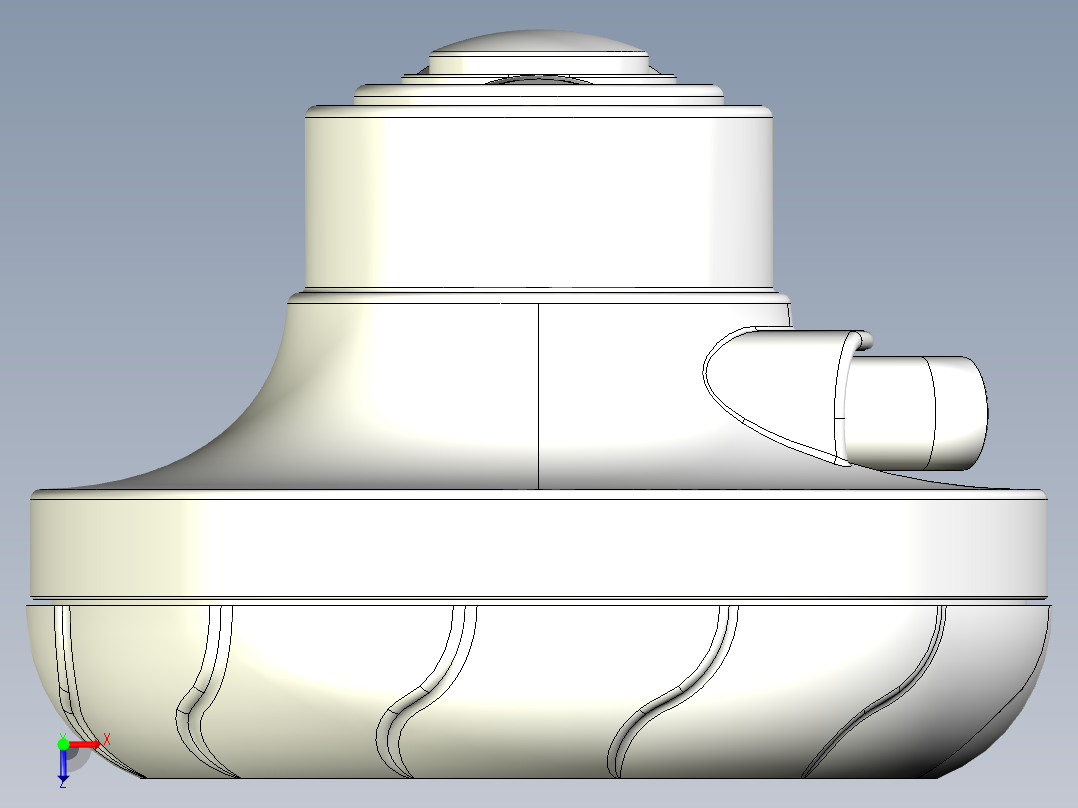 手持三挡增压可调流量360度旋转花洒俯视图