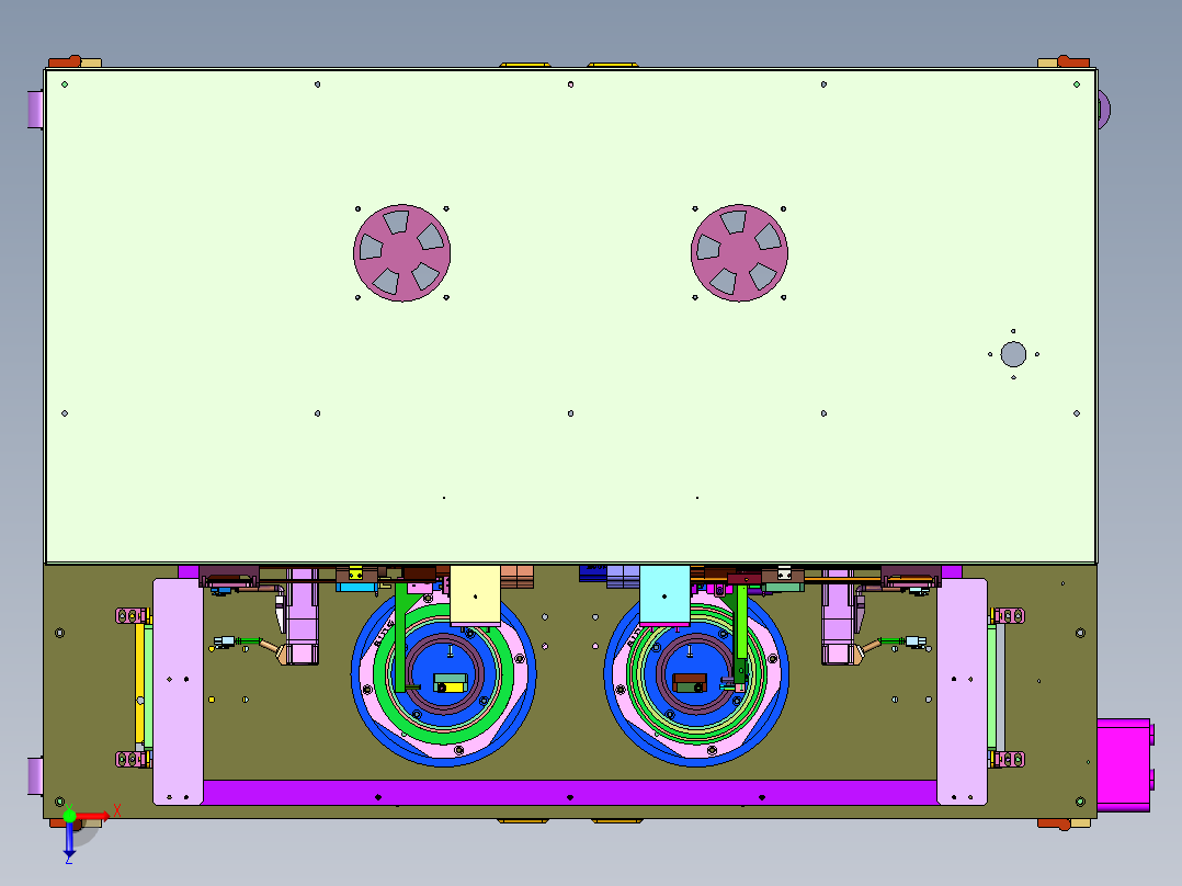 钢管全面探伤系统俯视图