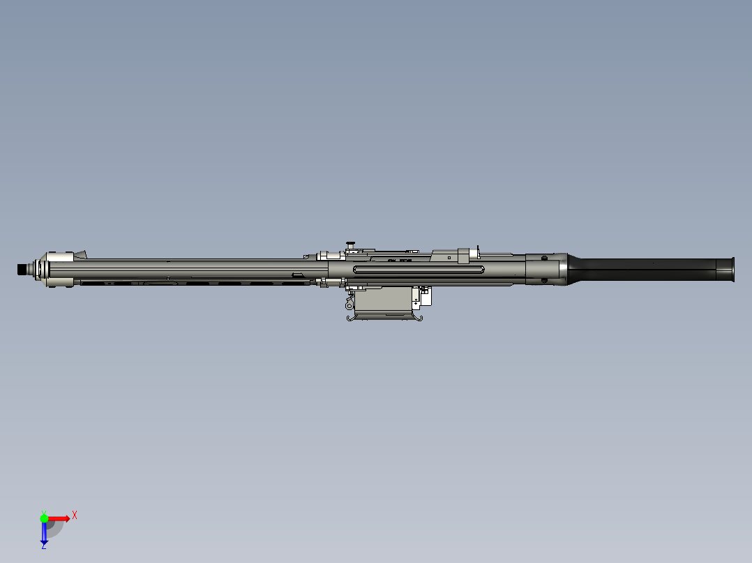 手枪左轮冲锋枪老式狙击步枪设计3D图纸hk21e-belt-fed-machine-gun-1 6 IGS俯视图