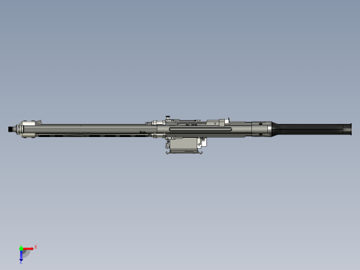 手枪左轮冲锋枪老式狙击步枪设计3D图纸hk21e-belt-fed-machine-gun-1 6 IGS俯视缩略图