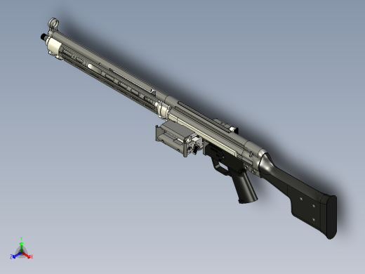 手枪左轮冲锋枪老式狙击步枪设计3D图纸hk21e-belt-fed-machine-gun-1 6 IGS正等轴测缩略图