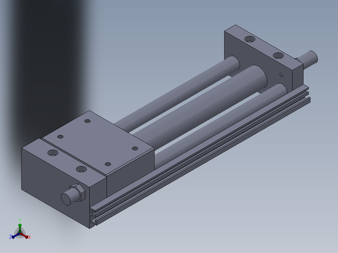 气缸CDY1S25H_200B_A73HL正等轴测图