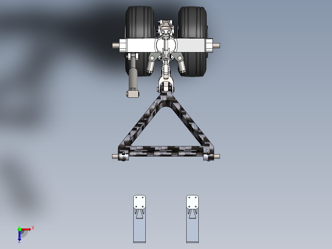 波音 747 - 起落架俯视图