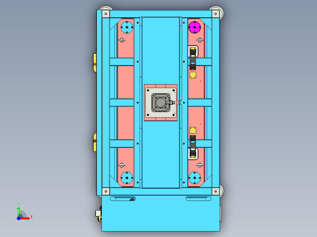 热铆焊接机（双丝杆传动热熔机）前视图