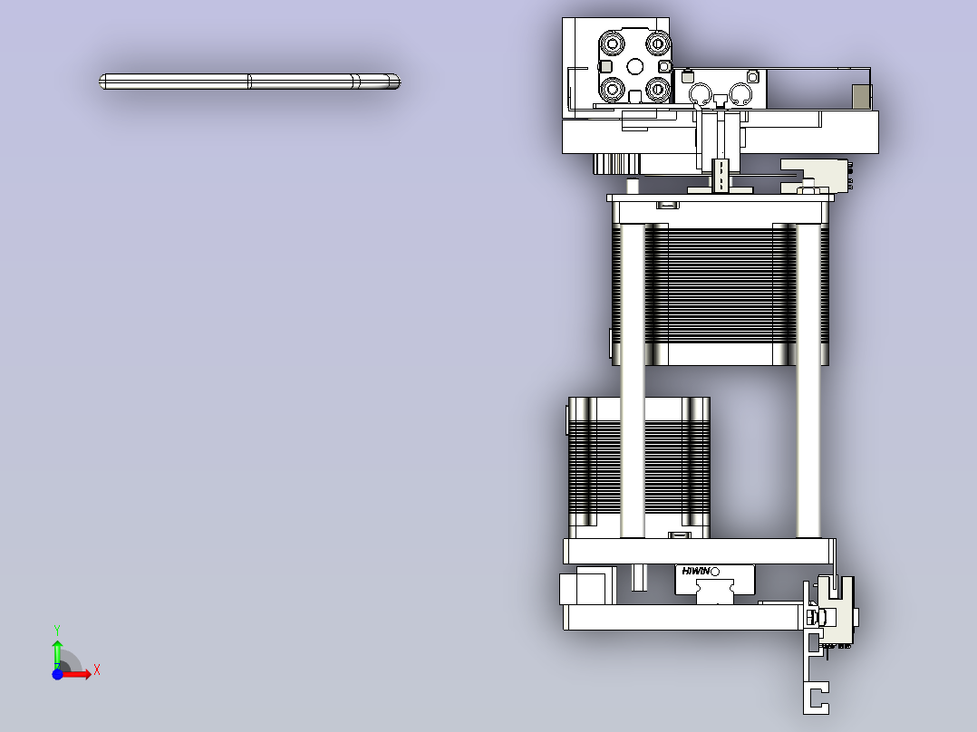 卧式往复口罩包装设备3D模型前视图