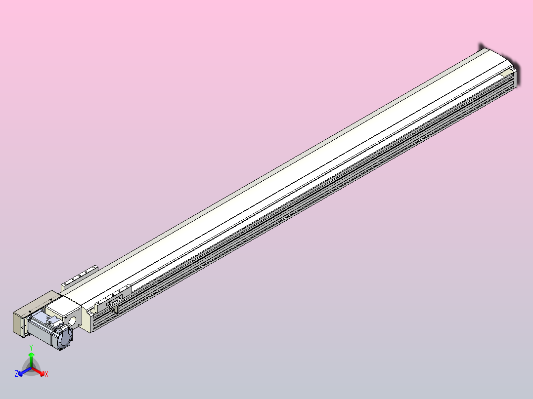 皮带直线轴半封闭可选导轨TPA-HNB-140D-120-L1400-ML-C-P40-N3主视图