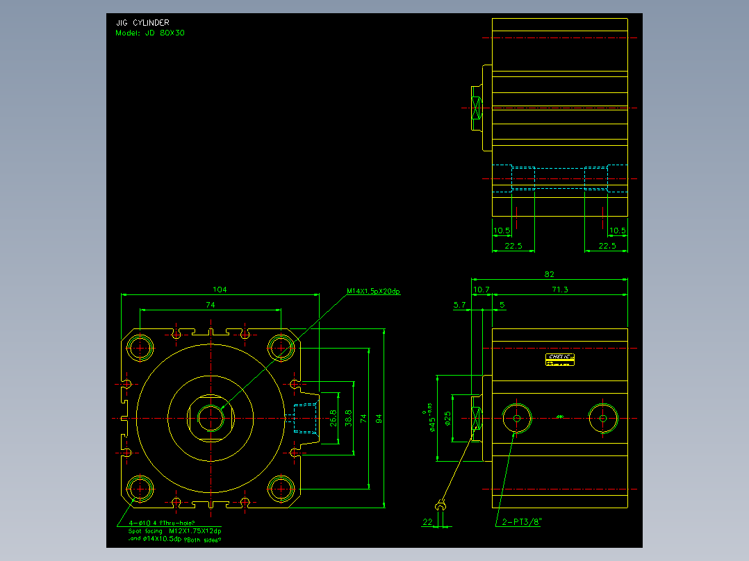 治具气缸2D-JD80x30