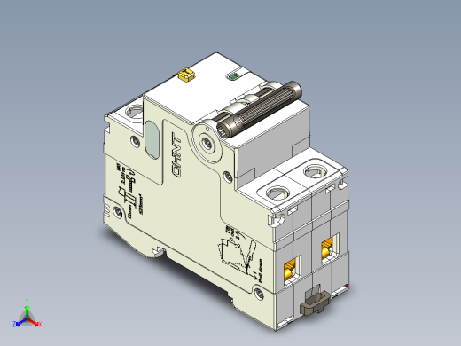 NB5L-40M_2P剩余电流动作断路器三维模型202307主视缩略图