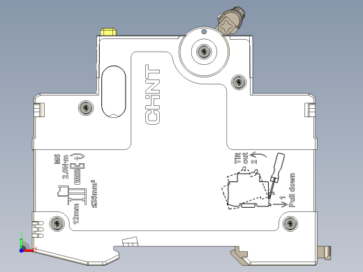 NB5L-40M_2P剩余电流动作断路器三维模型202307前视缩略图