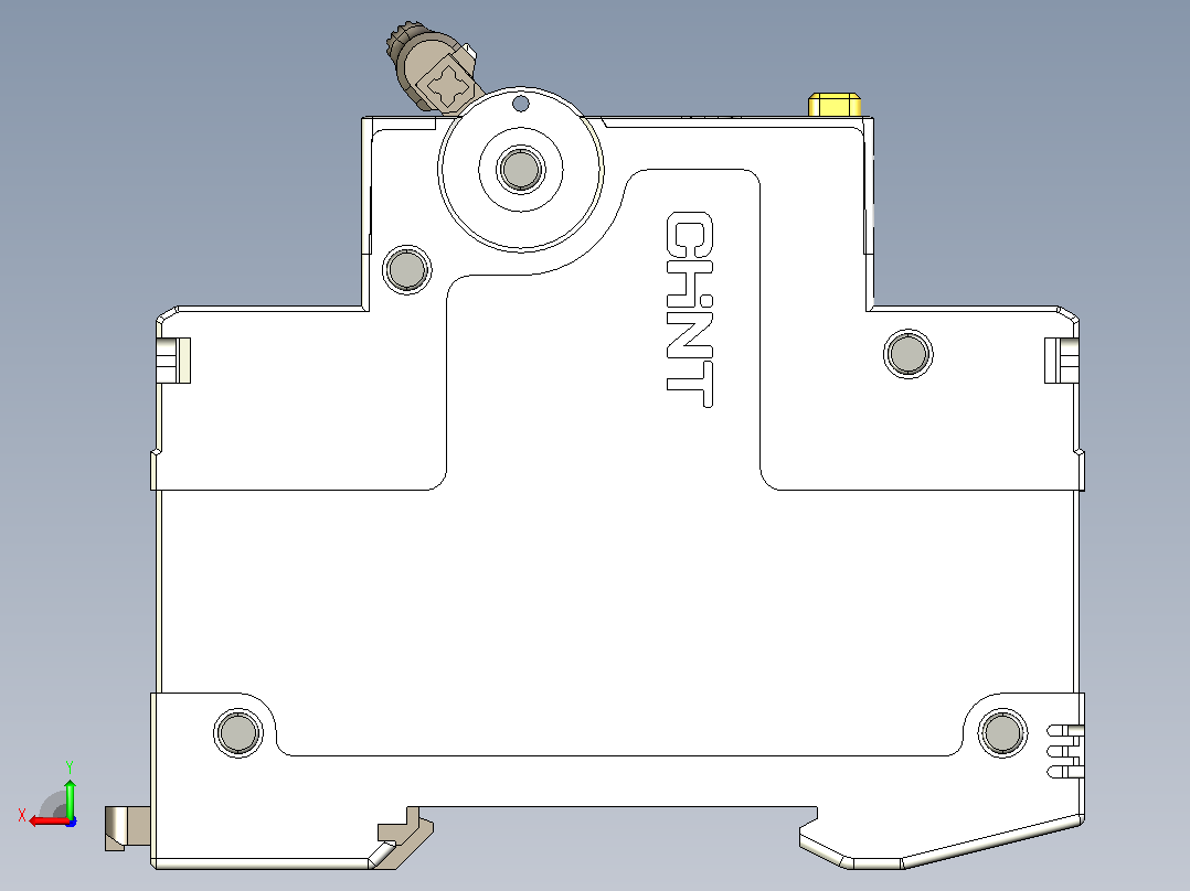NB5L-40M_2P剩余电流动作断路器三维模型202307后视图