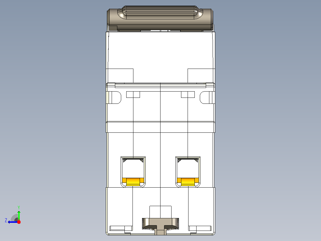 NB5L-40M_2P剩余电流动作断路器三维模型202307右视图