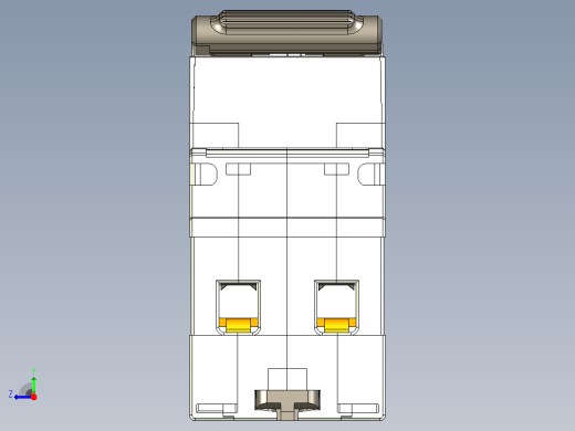 NB5L-40M_2P剩余电流动作断路器三维模型202307右视缩略图