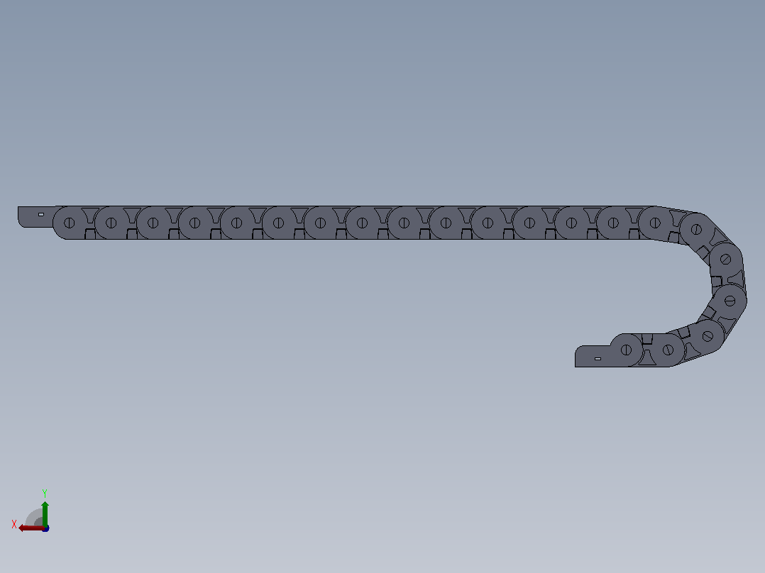 内高15内侧打开型TB半封闭式拖链[DSL15HTB-15-30-R38-20-A1]后视图