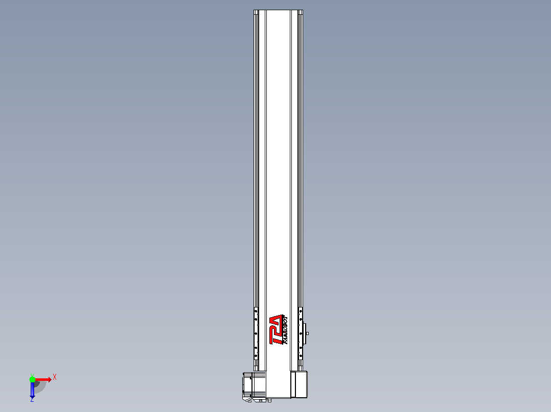 皮带直线轴半封闭可选导轨TPA-HNB-120D-110-L650-RP-Y-P40-N3俯视图