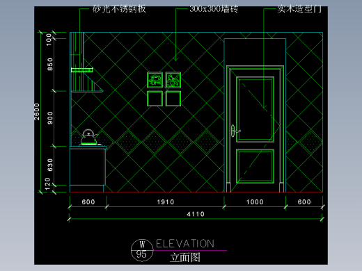 厨房立剖面图-FH05C054