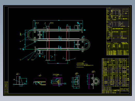 套管冷却器cad图CAD设计图