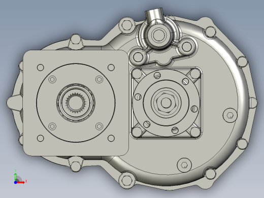 齿轮箱3D模型前视缩略图