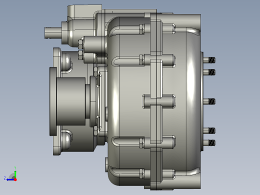 齿轮箱3D模型右视缩略图
