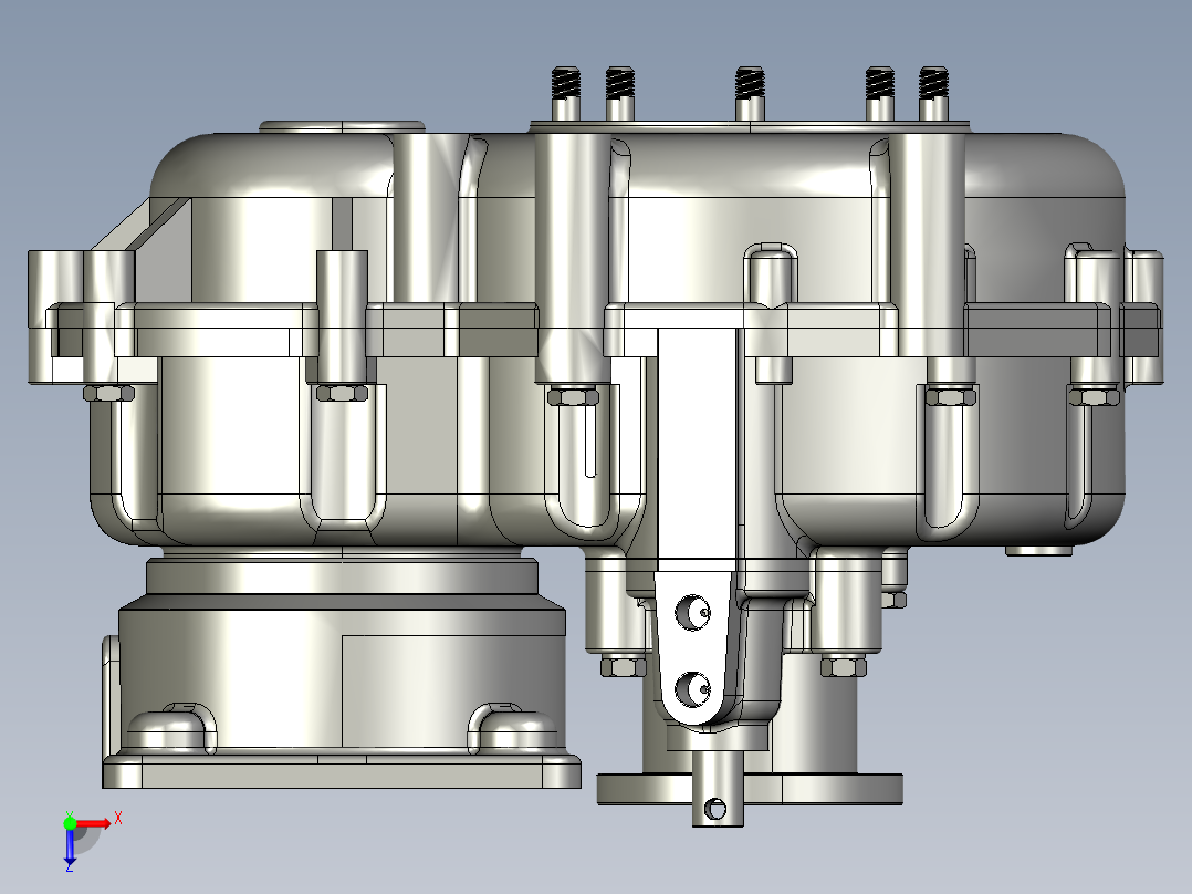 齿轮箱3D模型俯视图