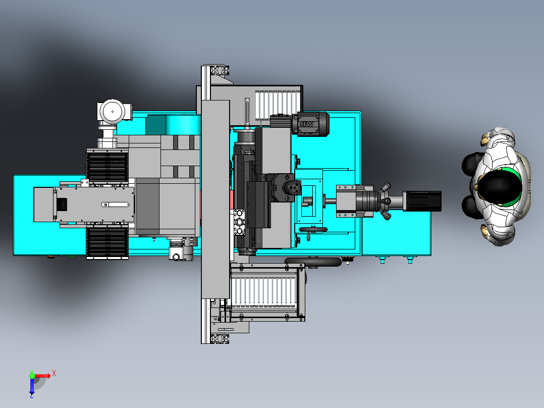 ZDH-MOC-001 无心磨床自动上下料俯视图
