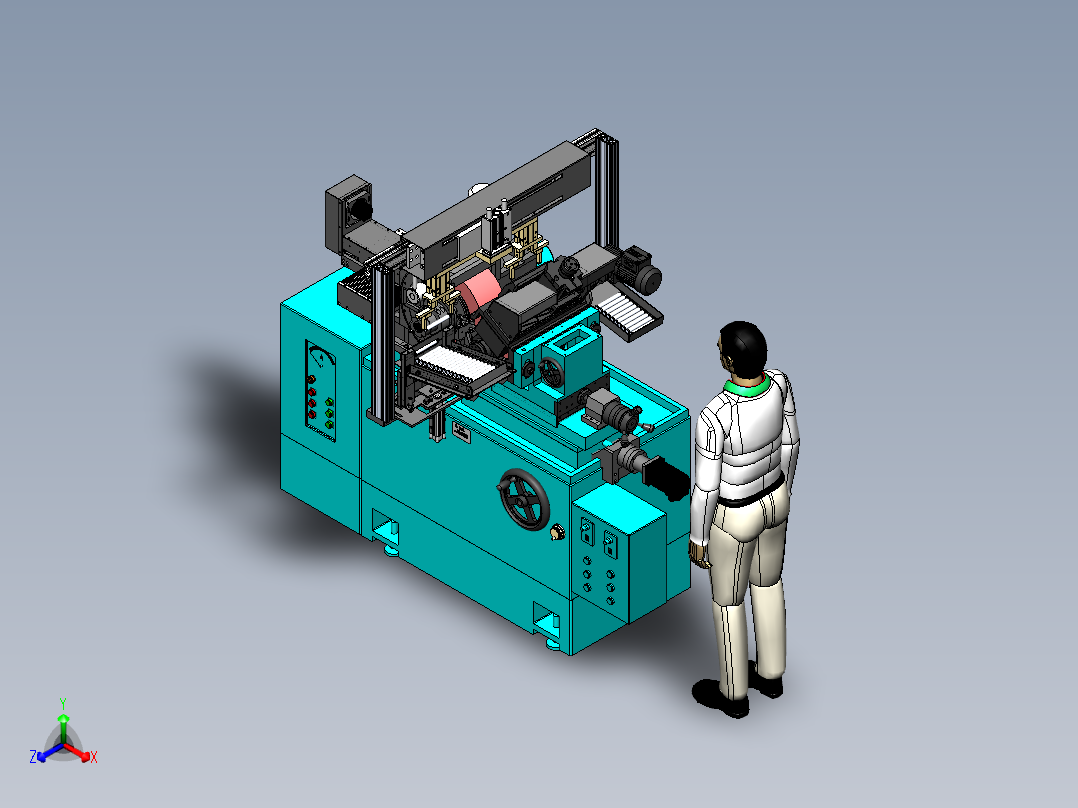 ZDH-MOC-001 无心磨床自动上下料正等轴测图