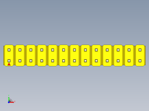 彩色公头100mil（2.54mm）系列-DS1021_yellow_2x13p_100mil_Type19_rev1.0前视缩略图