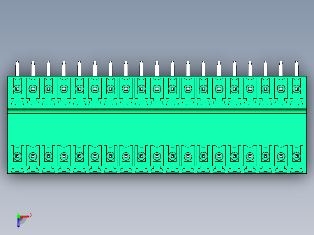 DEGSON 15EDG 系列 3.5mm 插拔式接线端子 FullPack-15EDGRT-3.5-38P-14-00AH俯视图
