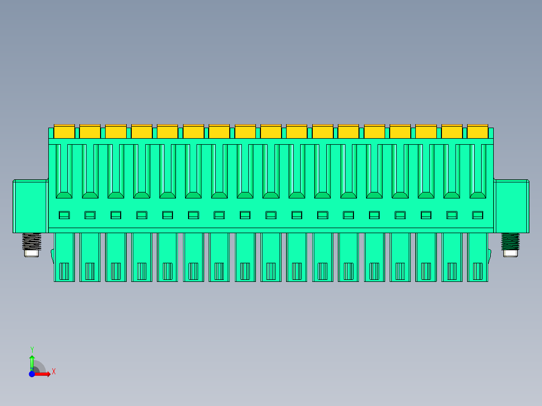 DEGSON 15EDG（公头） 3.5mm 螺钉锁紧，插拔式接线端子 FullPack-15EDGKDM-3.5-17P-14-00AH前视图