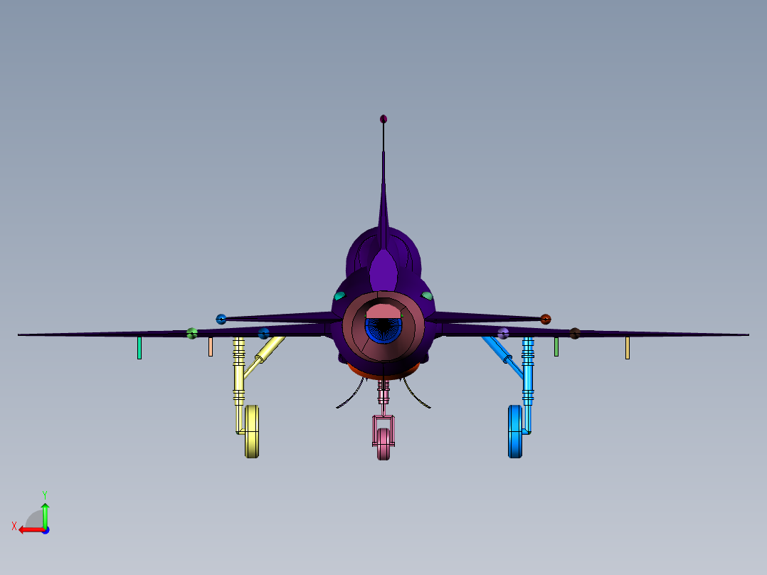 歼-7战斗机鲲鹏后视图