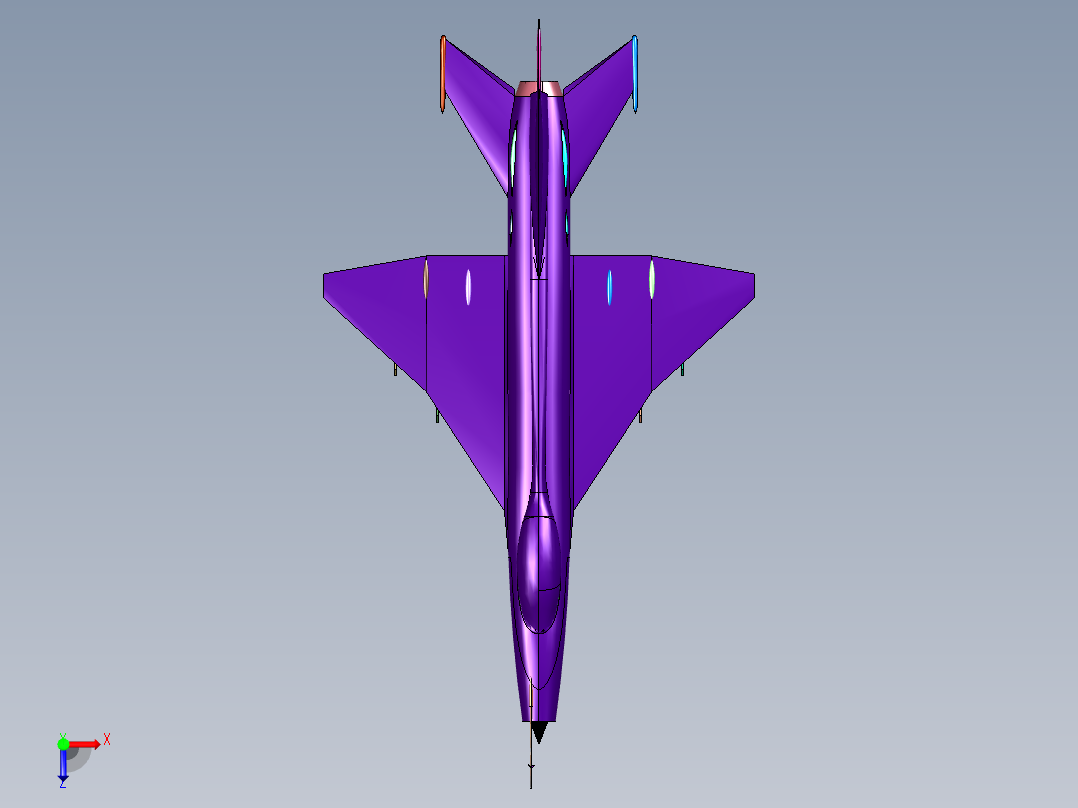 歼-7战斗机鲲鹏俯视图
