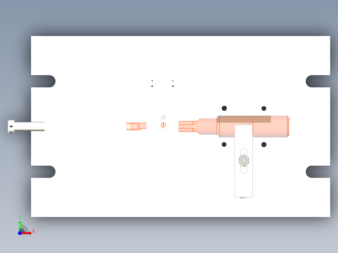 操作手柄钻m6孔夹具资料含三维图二维图说明书.zip前视图