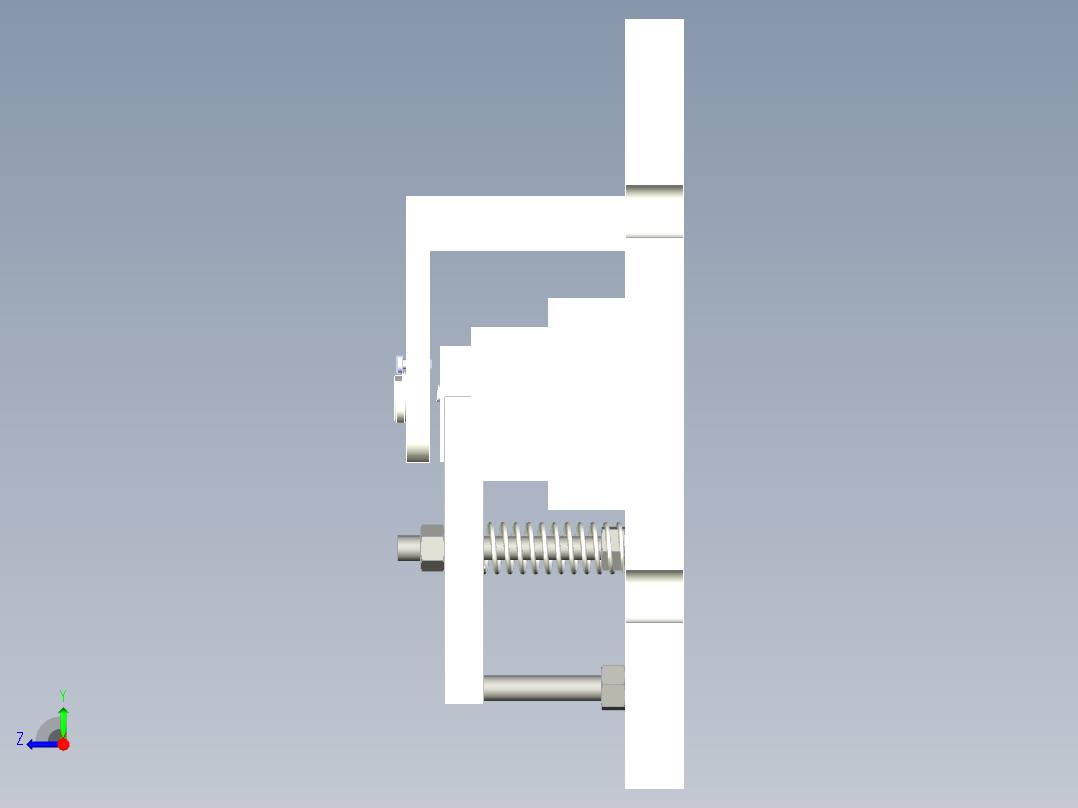 操作手柄钻m6孔夹具资料含三维图二维图说明书.zip右视图