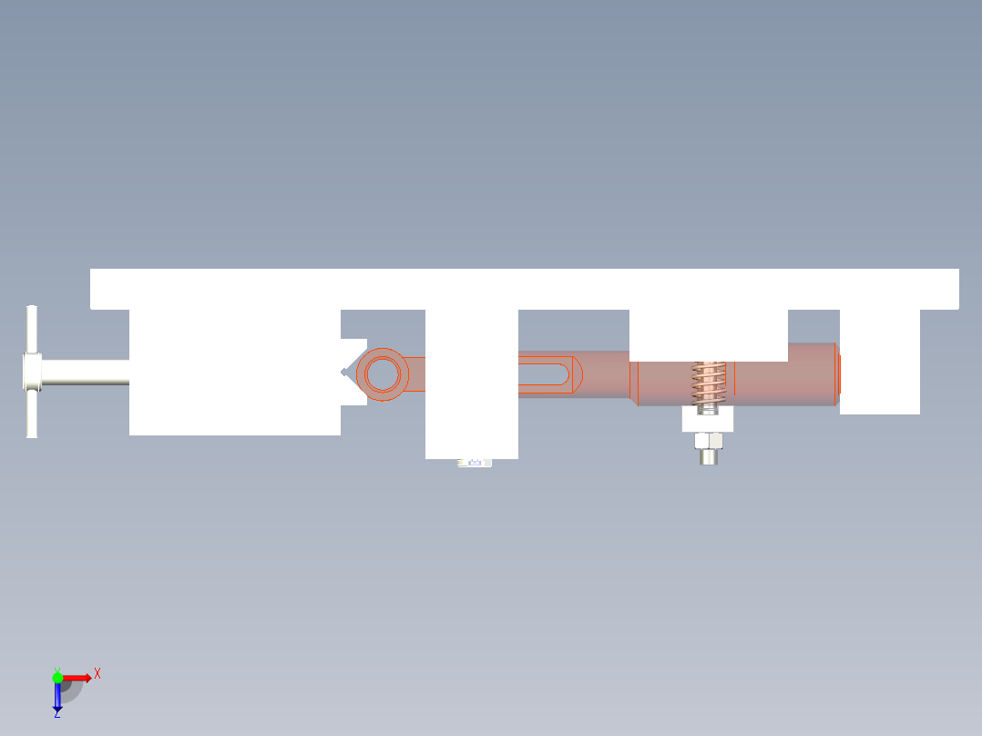 操作手柄钻m6孔夹具资料含三维图二维图说明书.zip俯视图