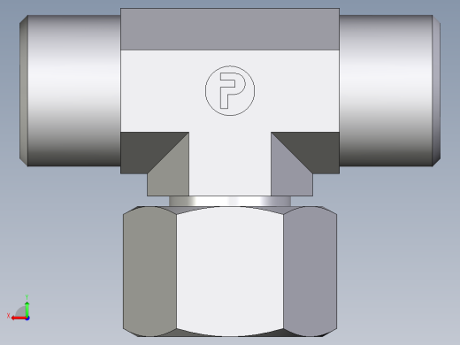 卡套式工业通用硬管接头EO_Swivel_nut_branch_tee_ET10SOMD71后视缩略图