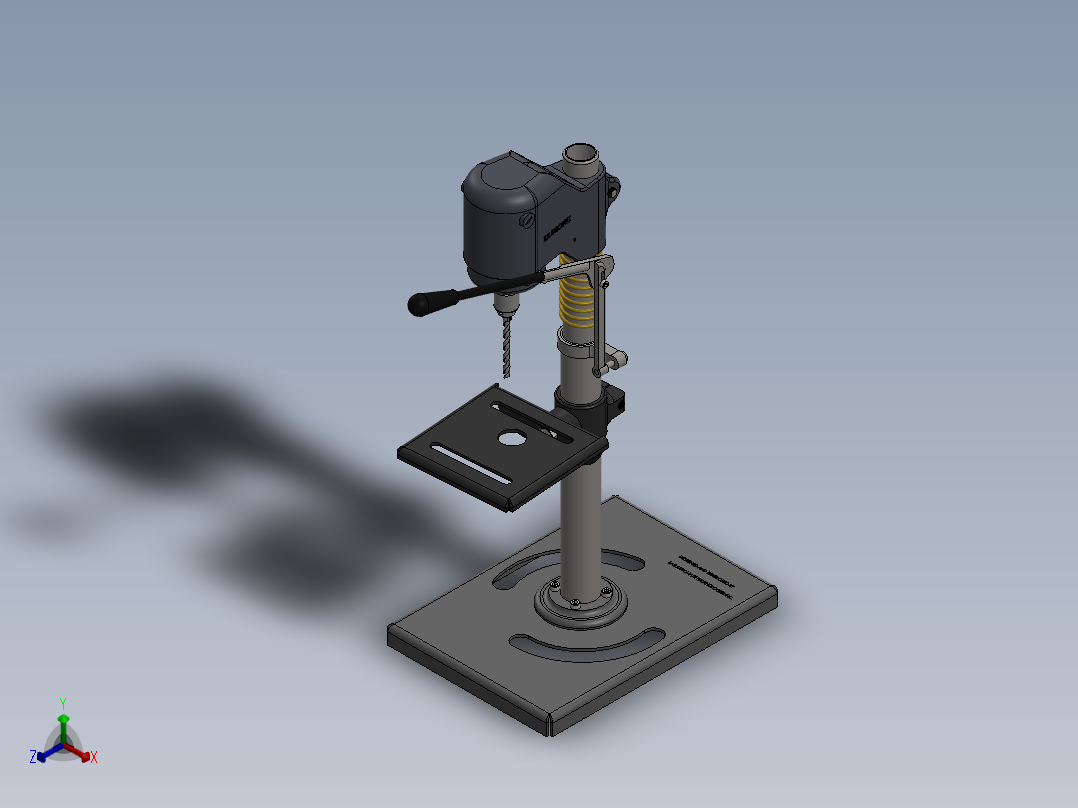 邓莫尔钻床正等轴测图