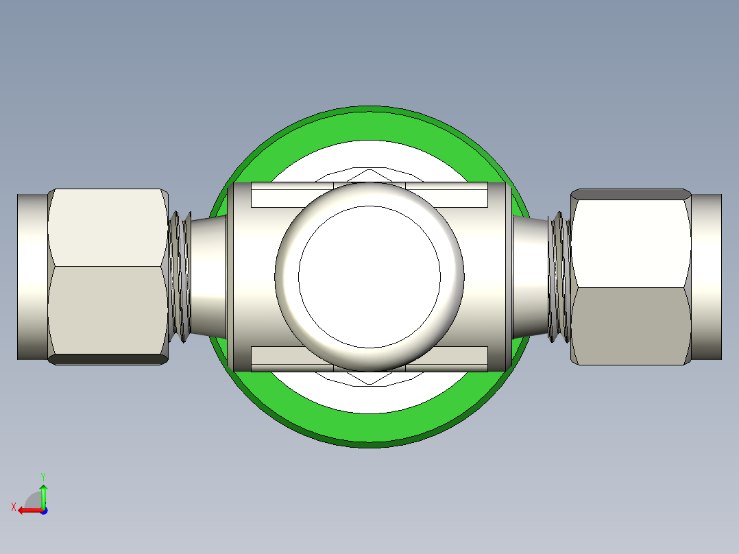 不锈钢高流量计量阀，6毫米世伟洛克管接头后视图