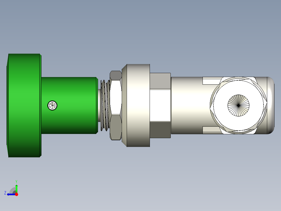 不锈钢高流量计量阀，6毫米世伟洛克管接头右视图