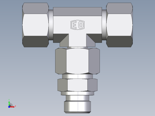 卡套式工业通用硬管接头EO_Assembled_adjustable_standpipe_branch_tee_EVT16SR71前视缩略图