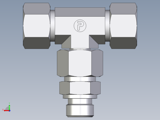 卡套式工业通用硬管接头EO_Assembled_adjustable_standpipe_branch_tee_EVT16SR71后视缩略图