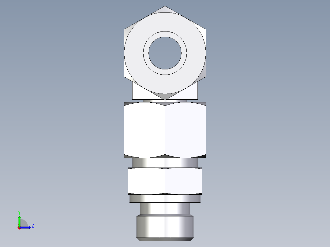 卡套式工业通用硬管接头EO_Assembled_adjustable_standpipe_branch_tee_EVT16SR71左视图