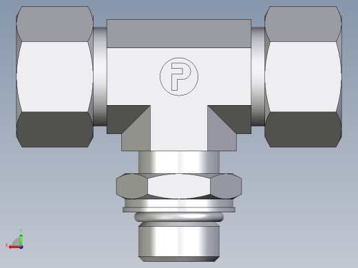 卡套式工业通用硬管接头EO_Adjustable_locknut_branch_tee_TEE15LMORCF后视缩略图