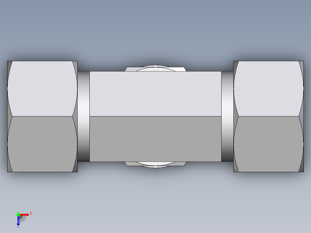 卡套式工业通用硬管接头EO_Adjustable_locknut_branch_tee_TEE15LMORCF俯视图
