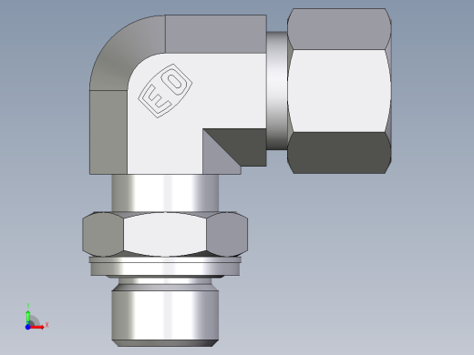 卡套式工业通用硬管接头EO_Adjustable_Locknut_elbow_WEE12ZSMCF前视缩略图