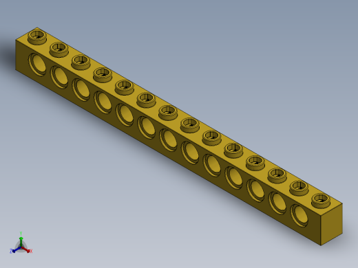 乐高机械组积木（横梁）-4195727 - 4544376 - 4655571 - 32018 Yellow Technic Brick 1 x 14 with Holes