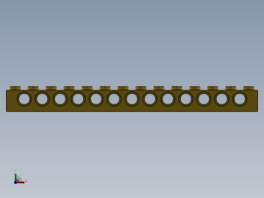 乐高机械组积木（横梁）-4195727 - 4544376 - 4655571 - 32018 Yellow Technic Brick 1 x 14 with Holes前视缩略图